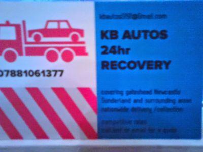 kb autos 24 hour recovery, covering gateshead Newcastle Sunderland and surrounding areas, competitive rates,prompt and professional service