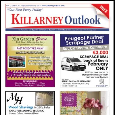 Killarney’s free weekly Community Magazine Local News Events Business Property & Sport. Contact us news@outlookmags.com sales@outlookmags.com or feel free to DM