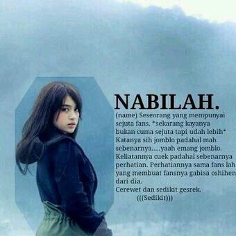 a cheerful girl who can make the world smile.  HAI AKU NABILAH, AKU SI CEREWET LET'S HAVE FUN TOGETHER !!☺_☺
Support @officialjkt48