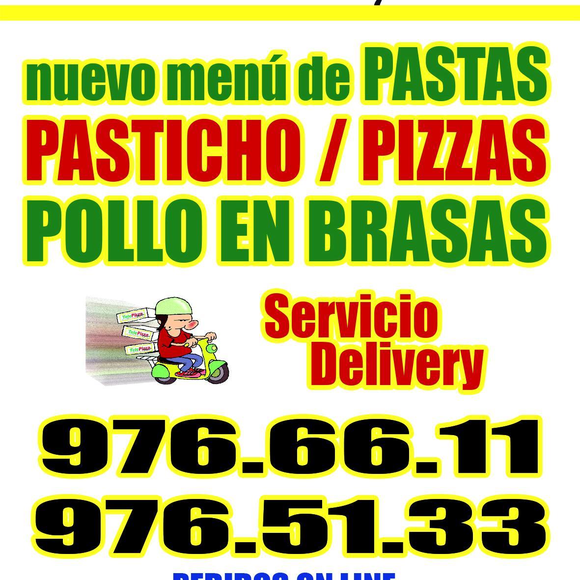 ¡ En tu casa u Oficina la Mejor Pizza, Pollo en Brasa, Pastichos y desde el lun 2/2/15 PASTAS!!!
C.C Parque Humboldt PB Local 2.  
Servicio Delivery 976.66.11