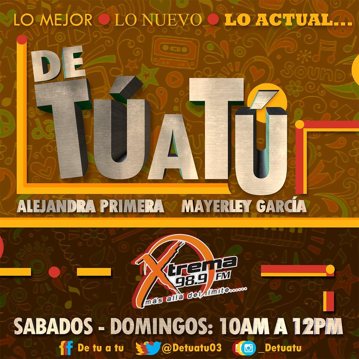 Programa Radial Venezolano-Zuliano, Transmitido todos los Sab&Dom por @Xtrema98.9fm de 10AM a 12PM, Conducido por: @Maye_bgc y @Ale_PrimeraG Instagram: _Detuatu