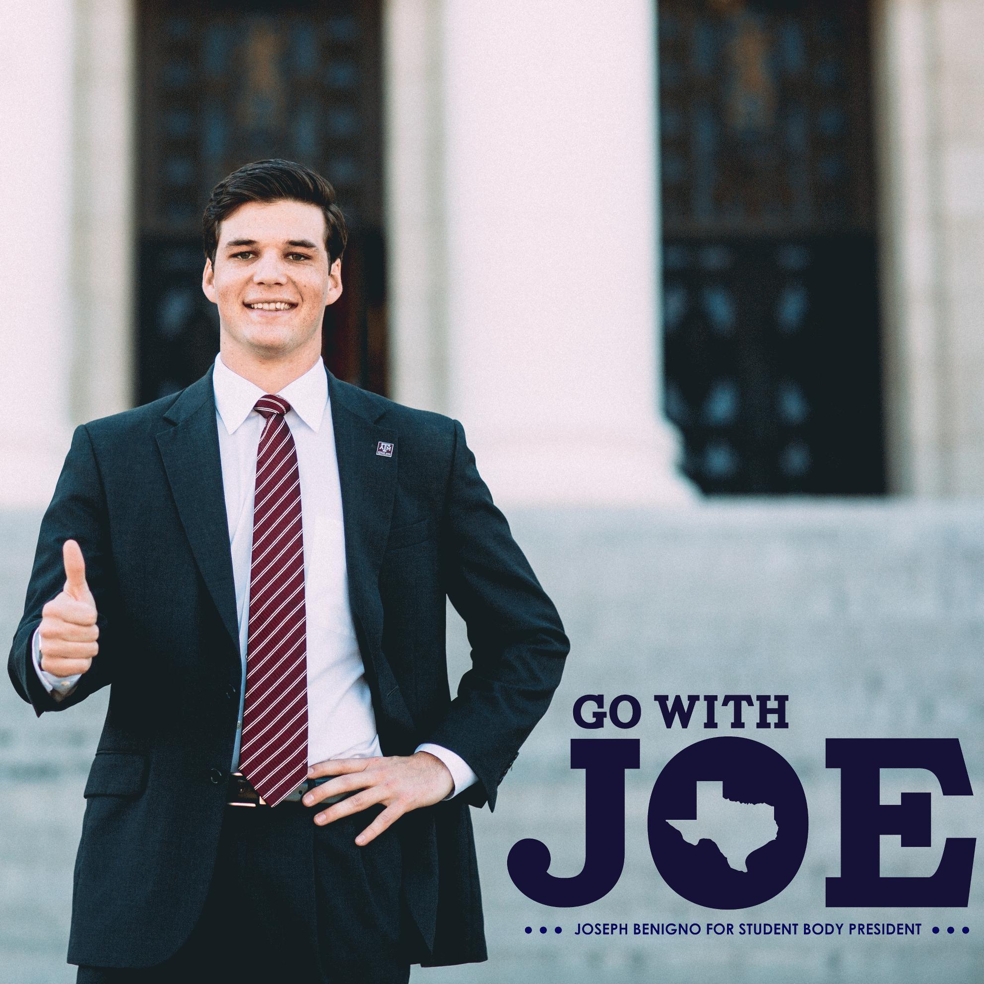 We are thrilled to announce that Joseph Benigno is running to be your next Student Body President!