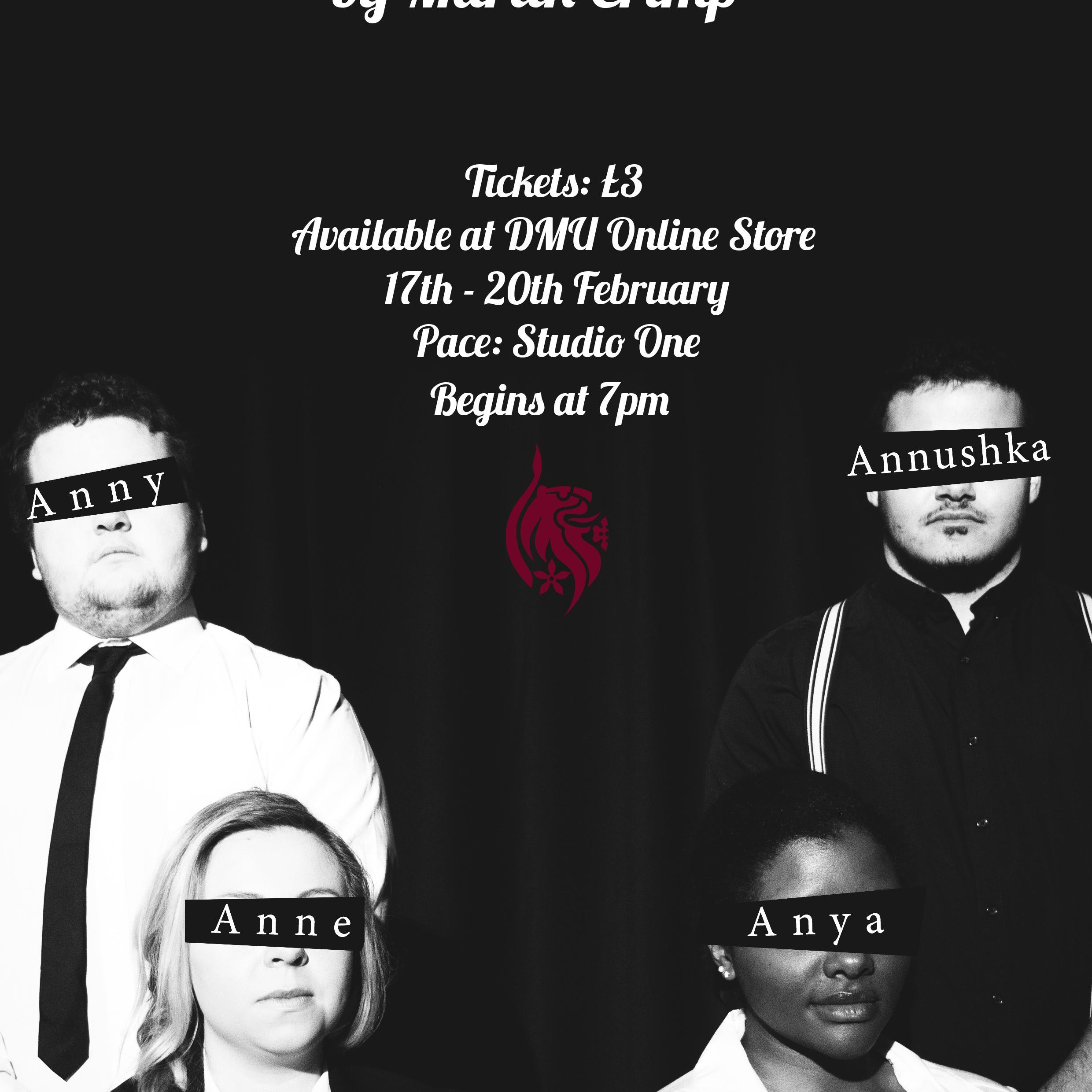 Drama Performance Project Presents: 'Attempts On Her Life' 17th - 20th February, starting at 7pm. Tickets are £3 and available from the website below
