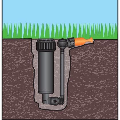 We offer a unique in ground sprinkler solution called Quick-Snap system that will save you time watering your lawn or garden. Once the spray angles are adjusted