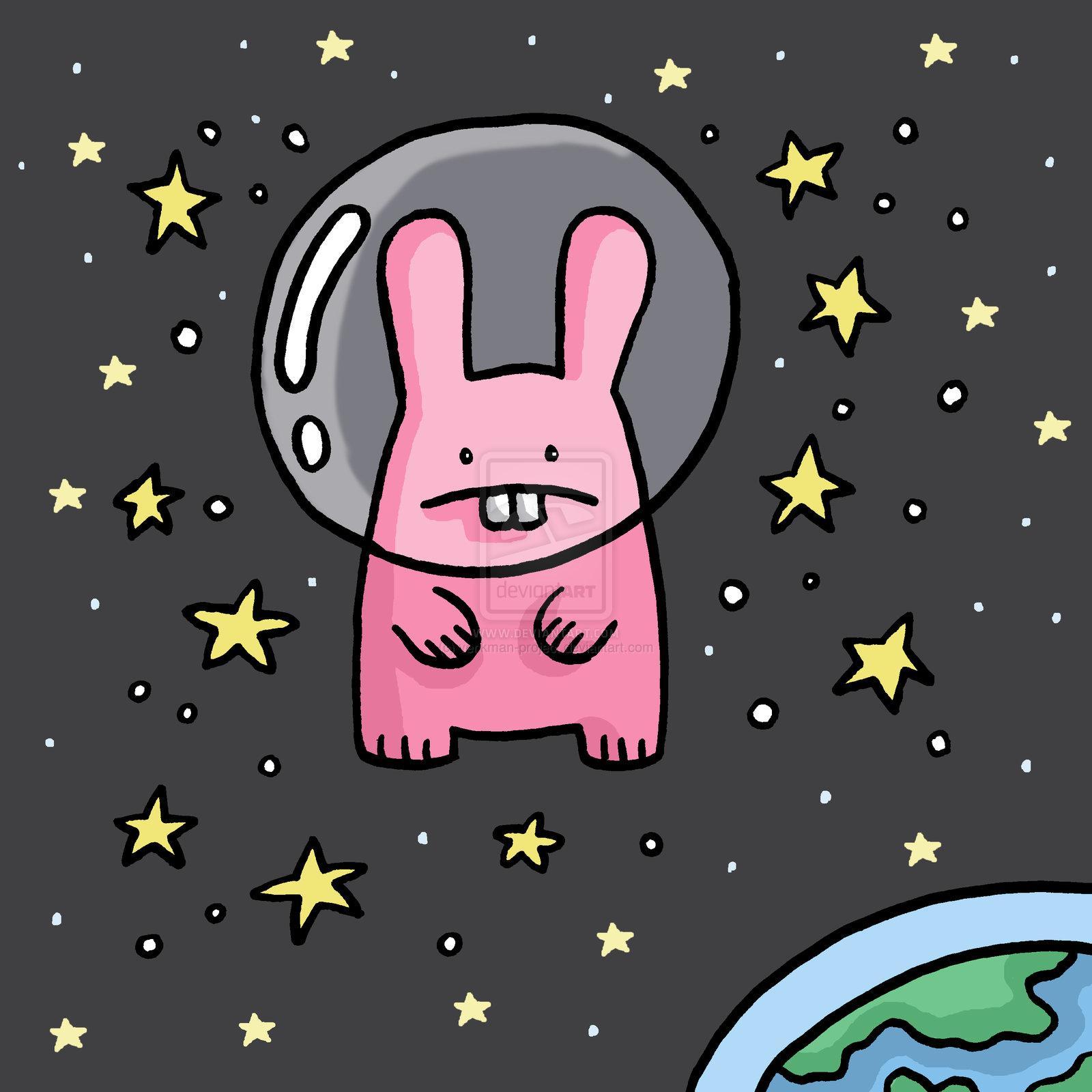 I'm a pink fluffy bunny in space.