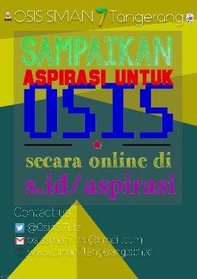 Akun resmi OSIS SMA Negeri 7 Tangerang | Contact : osissman7tng@gmail.com | Official Line : https://t.co/4xo9yGFpF2