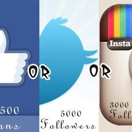 I will deliver 5000 twitter followers or 1500 facebooks fans or 3000 instagram followers in LESS than 1 day for $15