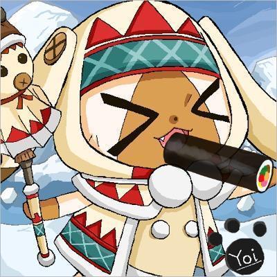 ♫ 2014/10/26 MH4G狩猟解禁(・∀・) 魔法使い募集中のYoiです。すれちがいギルカを押しつけられた方々よしなに。引き継ぎなし。愛用していたスラッシュアックスからチャージアックスへ転換。HR117（2015/01/31）週に約2↑。その他／弾けないベーシスト／ハロプロ箱推し。狩友フォロワーさん募集中！