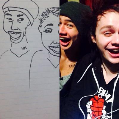 tweet us your fav pic of u and 5SOS (one to all of them) and we'll draw a really terrible funny drawing of it