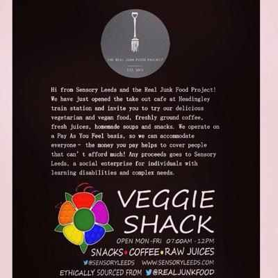 ShackVeggie's profile picture. Pay As You Feel Vegan & Veggie Takeaway, part of The Real Junk Food Project and Sensory Leeds CIC. We are fighting the battle against food waste!