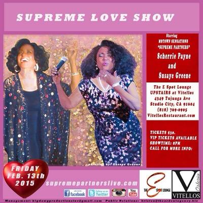 The last two ladies formerly of the legendary group, The Supremes, SCHERRIE PAYNE & SUSAYE GREENE, bring back Supremes glamour & style w/ benefit concert tour.