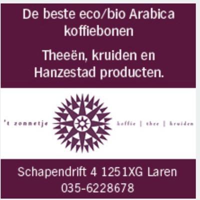 Zonnetjelaren's profile picture. Eco/bio koffie,thee en kruidenwinkel
en aanverwante artikelen,tweedehands koffiebonen machines en cadeau artikelen