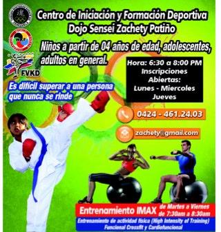 Centro de Iniciación y Formación Deportiva Dojo Sensei Zachety Patiño. Cultivando mentalidad de GANADOR!! Gente Tamashi, Sueña Sin Miedo!!