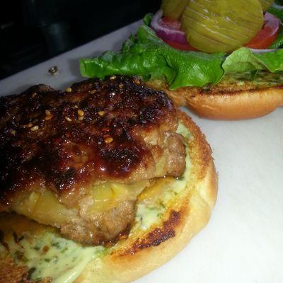Portland food cart specializing in stuffed burgers. we use 100% usda 88% lean beef.