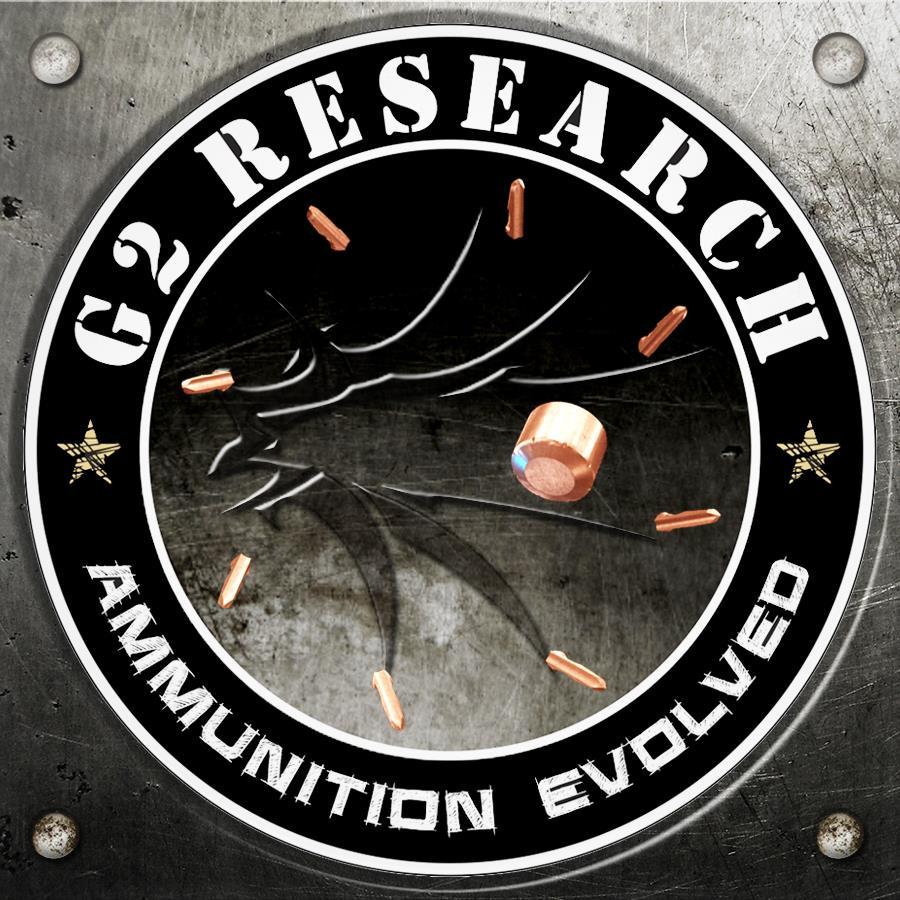 G2 Research specializes in the evolution of ammunition. Solid copper fracturing R.I.P. and RipOut, Maximum Expansion Trident & Cold Tracer V.I.P. Rounds.