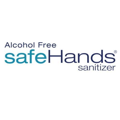 ALCOHOL FREE hand sanitizer. Kills more than 99.99% of germs and is safe on hands. Get safeHands!