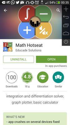 Using one app simply get quick, explained integration, differentiation solutions and draw any graph anytime with the best mobile calculator for android!!!!