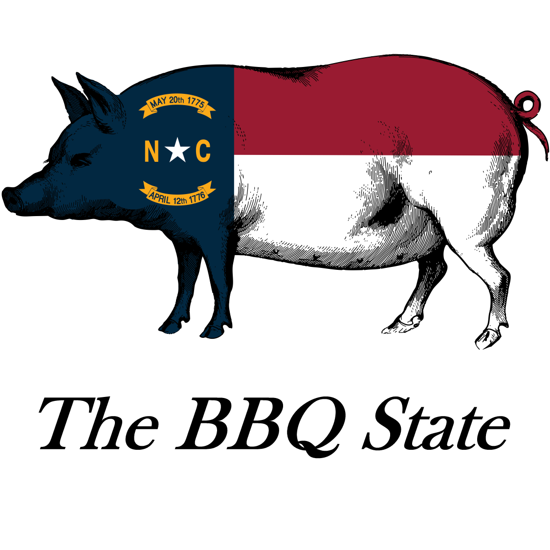 The unofficial state emblem of North Carolina. the BBQ State.