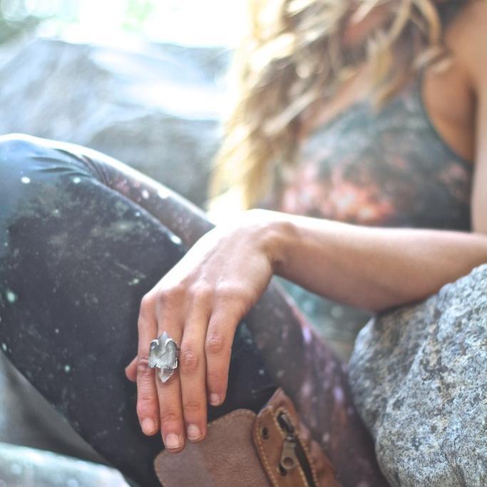 Technical luxury athletic apparel with element inspired prints