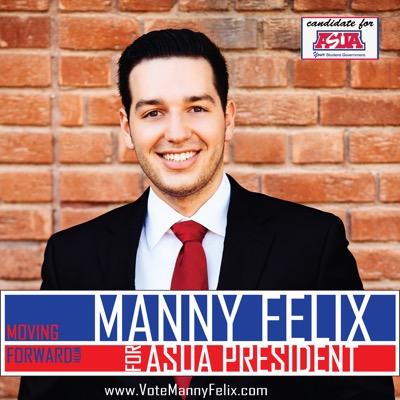 Welcome to the official Manny Felix for ASUA President Twitter page. Follow for campaign updates and to keep the U of A #movingforward
http://t.co/h05ZVrSY4I