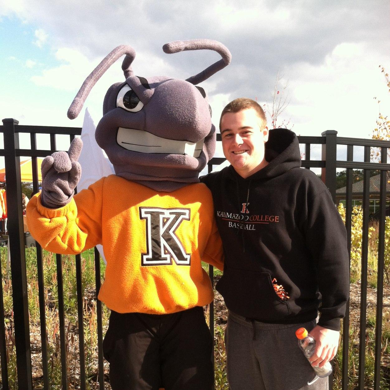 Baseball player at Kalamazoo College