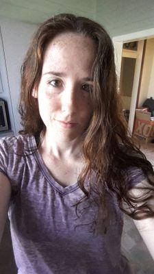 Nerdy lass, my long hair doubles a fine moustache.