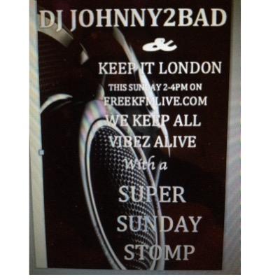 DJ JOHNNY2BAD 

8-10pm Saturdays on https://t.co/4nIUgMRrHa


6-8pm Sundays on https://t.co/QeUGZLkwXN