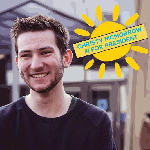 Christy4Pres's profile picture. If elected president I will make our union: ☀ More sustainable ☀ A campaigning union ☀ Better on housing issues.    So VOTE McMORROW FOR YOUR UNION'S TOMORROW!