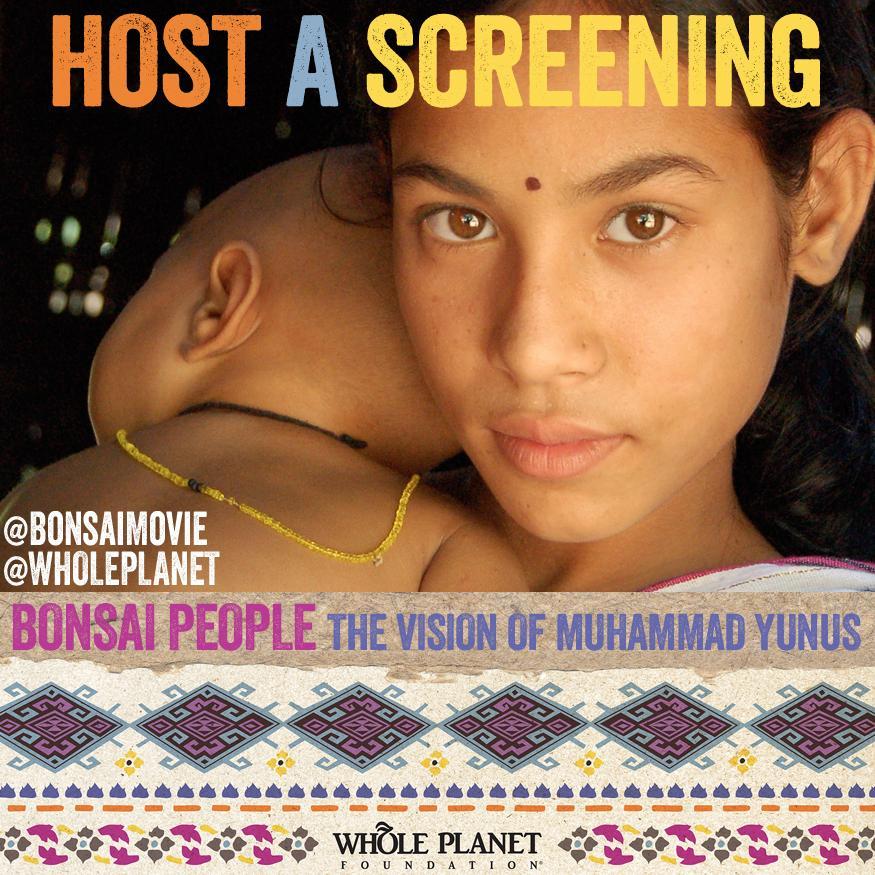 Bonsai People, explores the work of Muhammad Yunus and his vision from #microcredit to social business #socent.  Also @filmsforchange