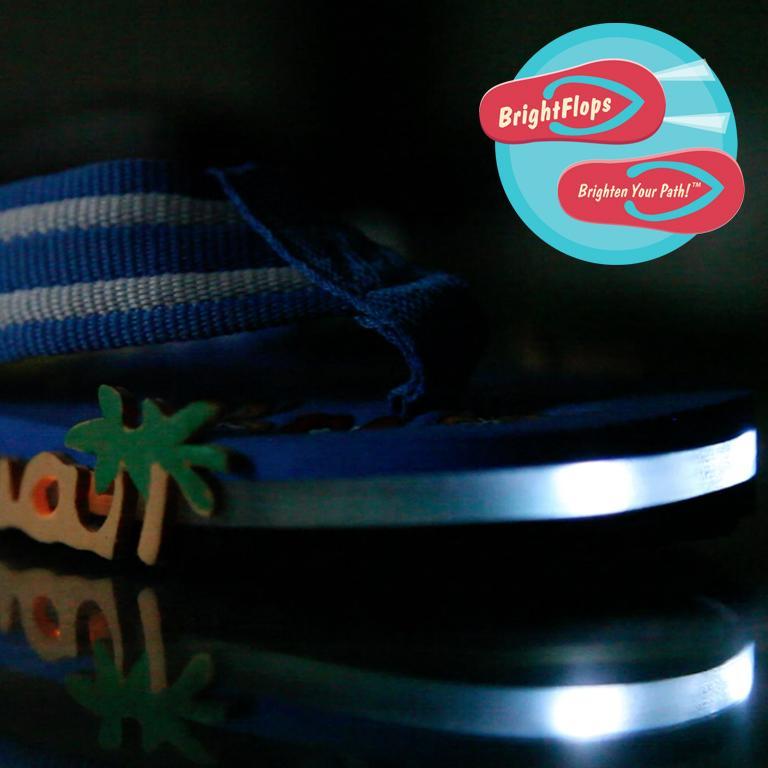 brightflops's profile picture. A fun, entertaining, and quality pair of flip flops created from the heart of a mother. Each has LED lights and very unique designs.