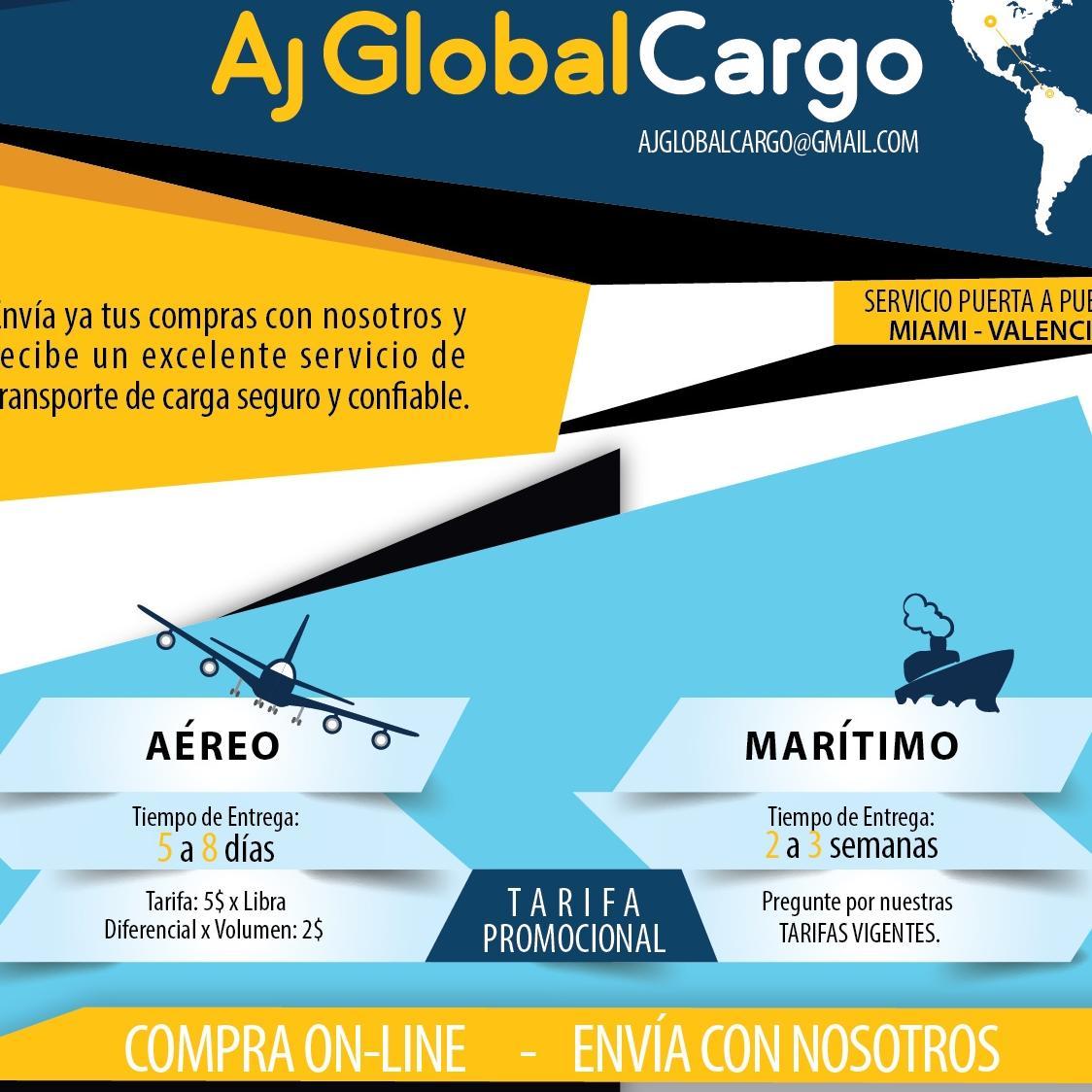 Empresa dedicada al manejo de #envíos #aéreos y #marítimos desde USA a Venezuela. Contacto +58-04144126865 +58-04141431241 ajglobalcargo@gmail.com