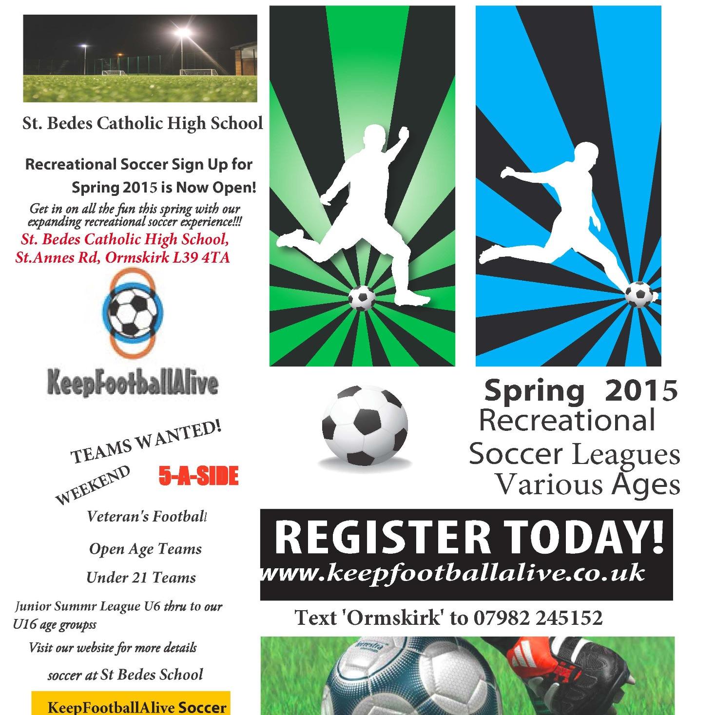 OrmskirkSoccer's profile picture. 5-A-Side, 6-A-Side & 7-A-Side Football Leagues in Ormskirk. From Junior, U21 and Open Aged Small Sided Football. Football at St Bede's School Ormskirk.