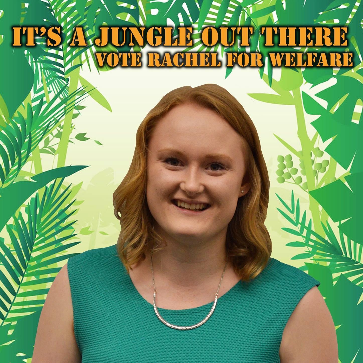 Vote Rachel #1 VP Welfare & Community.
I stand for cheaper accommodation, better support and advice, and encouraging community events.
#Paws4Thought