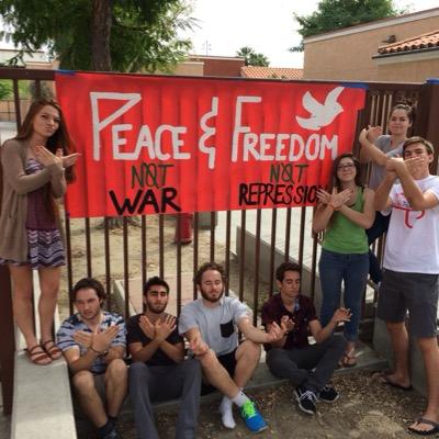 Peace not war, Freedom not repression