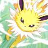 The lightning Pokemon. This Pokemon 	accumulates negative ions in the atmosphere to blast out 10,000-volt lightning strikes (Nintendo RP)