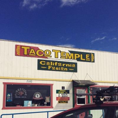 TacoTemple's profile picture. 🌮 Taco Temple is fun & fresh, featuring California fusion Mexican food! Open 7 days a week at 11 am in both San Luis Obispo & Morro Bay. 🌮 #tacotemple