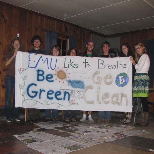 A student group at Eastern Mennonite University acting in the community to encourage, simplify, and implement environmentally friendly practices.