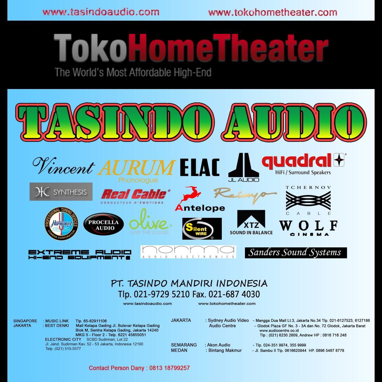 PT. Tasindo Mandiri Indonesia - Contact Person Dany : 0813 18799257 - Showroom : JAKARTA - MEDAN - SEMARANG - SINGAPORE. Official Distributor of Indonesia.