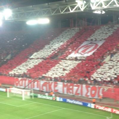 Stock trader in Athens Stock Exchange ,  fan of Olympiacos  , Athens , Greece