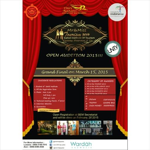 Official Account of Mister&Miss Tourism STP Sahid 2015. This Account will informed about #MMT2015. Let's join guys!