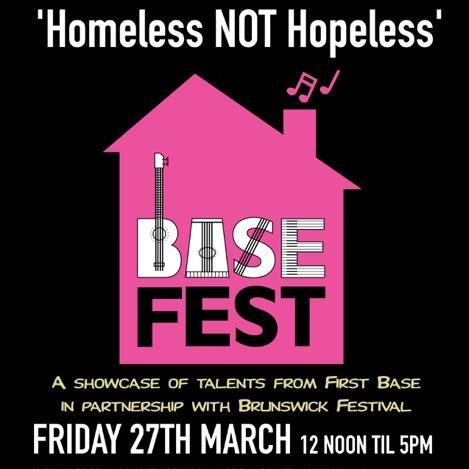 BaseFest's profile picture. A one day FESTIVAL showcasing the many of talents of Brighton & Hove’s homeless community in partnership with First Base and Brunswick Festival Group.