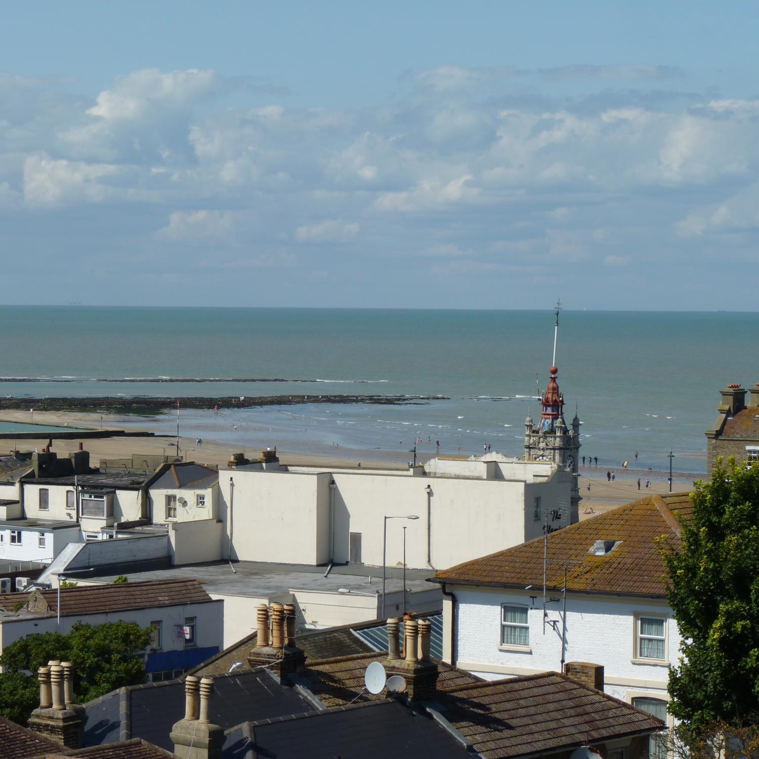 Sea view from the soon to be fab new B&B in one of Margate's 'sleeping beauty' type houses. Listed Regency townhouse. Quirky seaside escape!