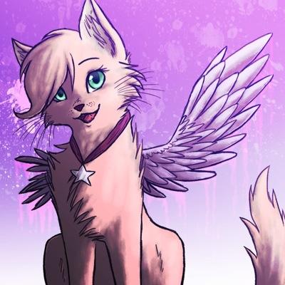 im a meamber of BloodClan. my name is broken pink black tabby cat.mate:no kits:no clan:bloodclan. dec:pink and black fur blue/pink eyes and hidden wings.