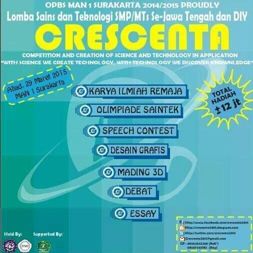 Lomba Sains dan Teknologi SMP/MTs se-Jawa Tengah dan DIY. CP 08567433785 (ROY)