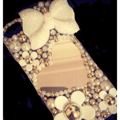 embilished phone cases along with other girly items such as - vanity cases, compact mirrors, makeup stands etc.all made to order