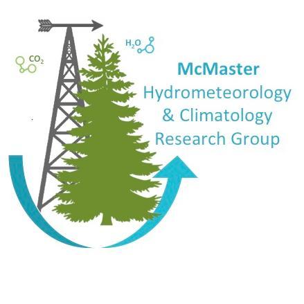 McMaster Hydrometeorology & Climatology Research Group: forest ecosystem | bio & hydromet. | climatology | CC impacts | hydrological and ecosystem modelling