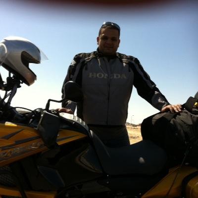 A biker who does not mind to ride alone.
