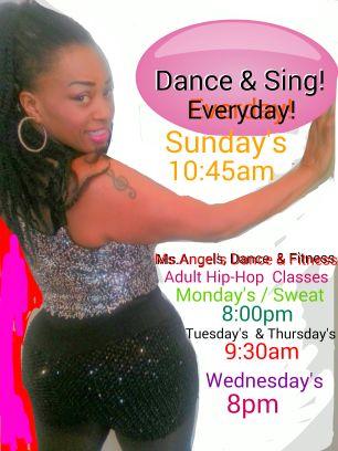 Need to work out but hate to work out? Try Dancing?
Ms Angel delivers a high energy, uplifting dance class.
This Class is fun exciting, and entertaining.