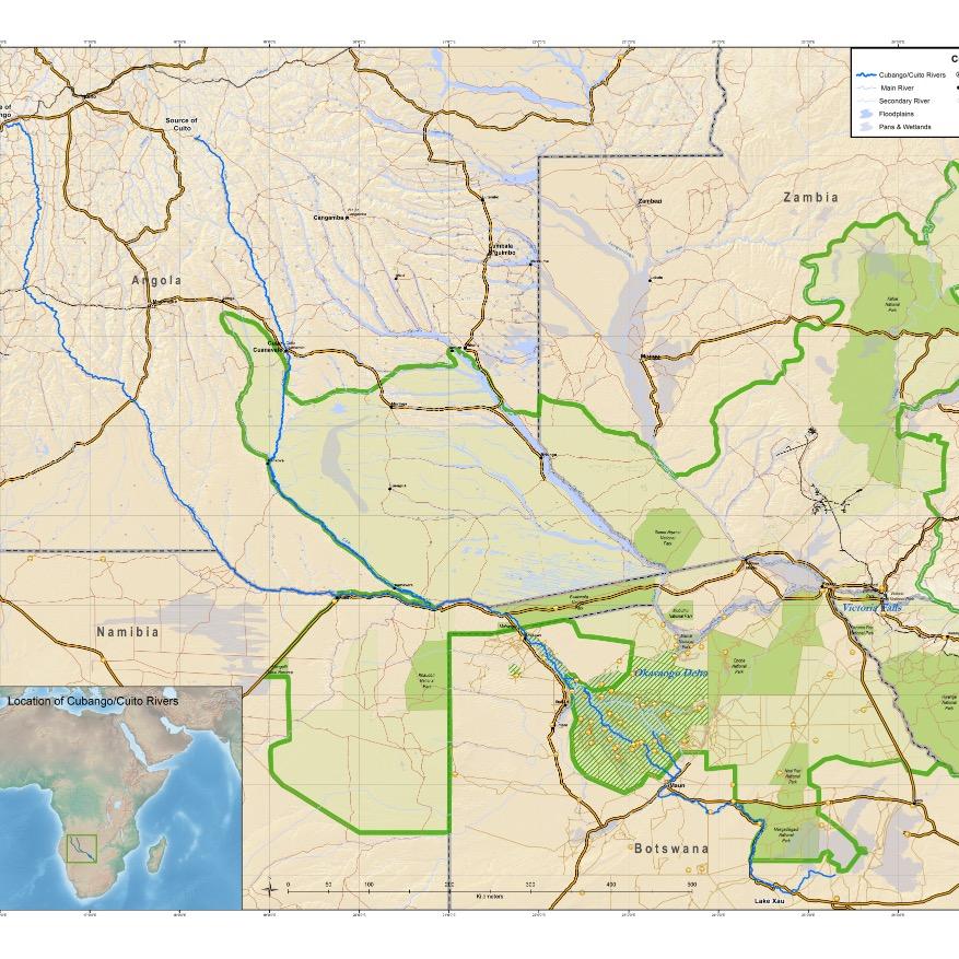 Canoeing as much length of the Okavango River System as possible from Angola to where it drains into the Kalahari sands of Botswana.