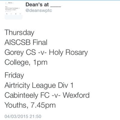 Every score from every venue I'm covering. For news and intermittent updates follow @deangoodison